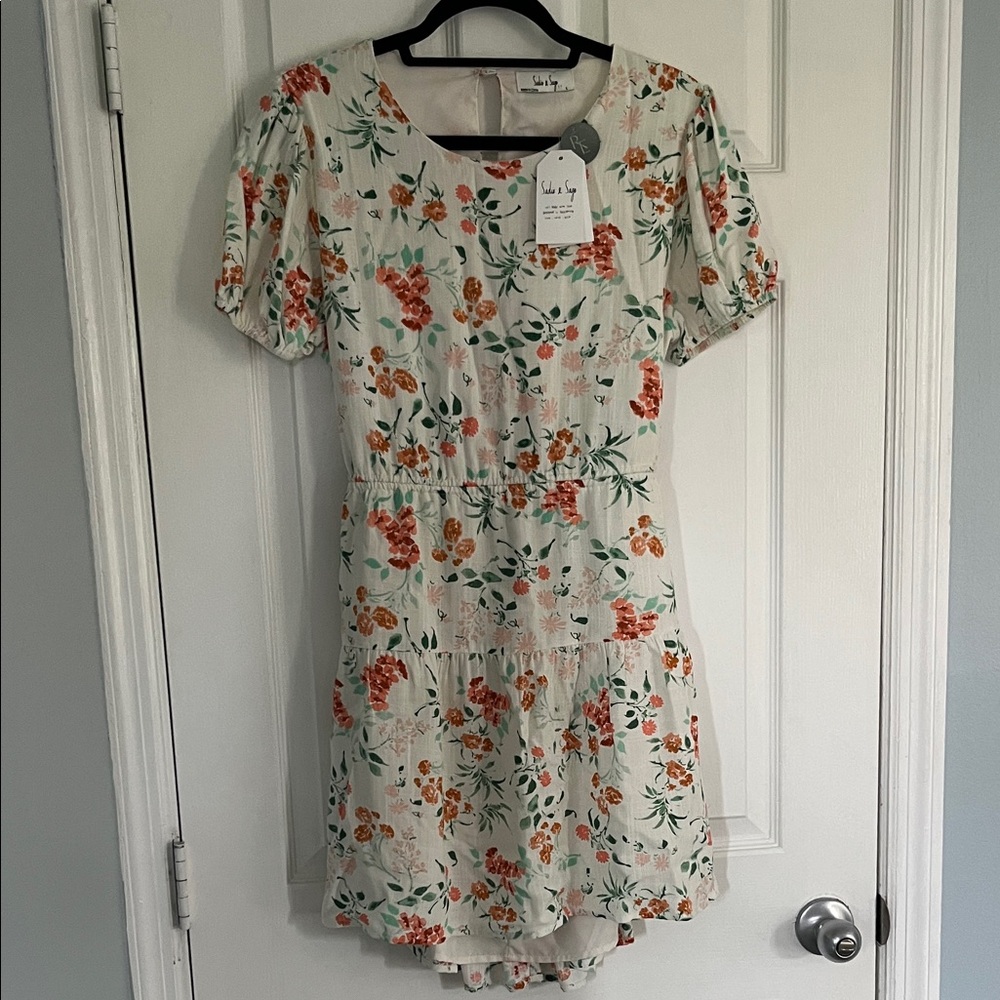 Sadie & Sage Cream Floral Midi Dress